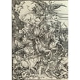 thumbnail image 2 of Albrecht Dürer 14x18 Black Ornate Wood Framed Double Matted Museum Art Print Titled - The Four Horsemen of the Apocalypse, from the Apocalypse (C. 1498), 2 of 5