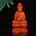thumbnail image 3 of Estatua de madera Yin, estatua de Buda de adoración, figura de Feng Shui, escultura de Buda para escritorio, estante para sala de estar, Marrón Macarena Estatua de Buda, 3 of 8