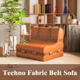 thumbnail image 3 of Rounuo Retro Bean Bag Chair with Western Cowboy Belt, Accent Chair Floor Sofa Mid Century Chaise Lounge Chair Floor Couch for Adults Modern Couch for Living Room Indoor Spaces, Micro Fabric, 3 of 6