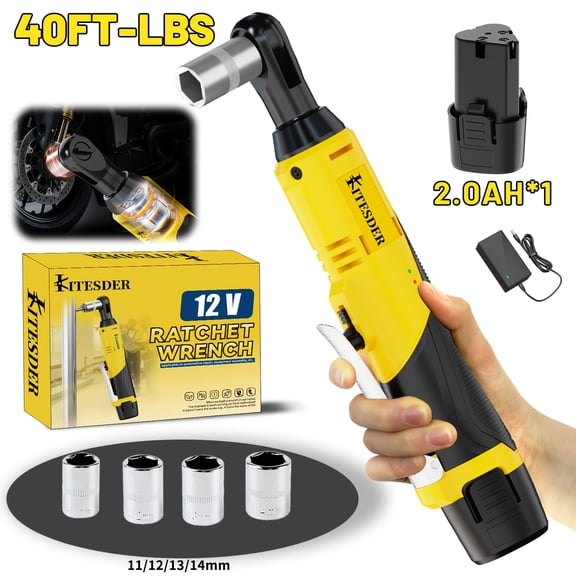 12V Cordless Electric Ratchet Wrench Set, Lithium Battery, Fast Charge, Variable Speed Trigger, For Auto Repair, Screw & Nut Work