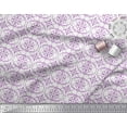 thumbnail image 2 of Soimoi Purple Cotton Duck Fabric Moroccan Damask Printed Craft Fabric by the Yard 42 Inch Wide, 2 of 3