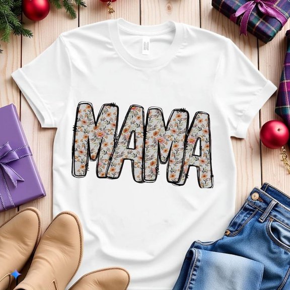 Vintage Floral Mama T-shirt, Mama T-Shirt, Strong Woman Shirt, Gift for Mothers Day, Mama Tee, Graphic Tee, Women's T-Shirts