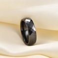 thumbnail image 3 of PAMTIER Unisex Ceramic Dainty Elegant 6mm Multi-Faceted Rhombic Cut Classic Plain Ring Comfort Fit Couple Engagement Wedding Band Black Size 11, 3 of 6