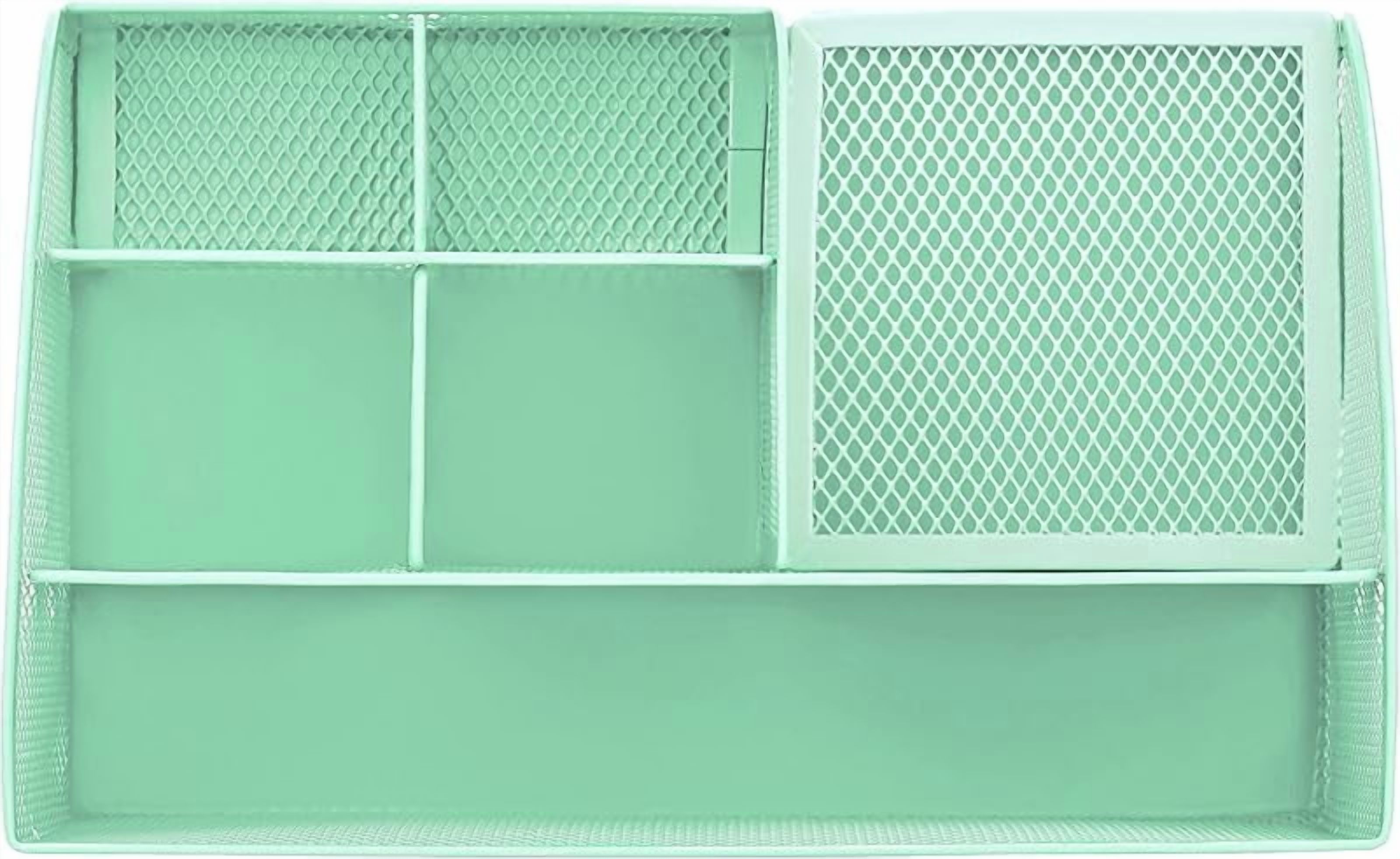 Mesh Desk Organizer Office with 7 Compartments + Drawer/Desk Tidy Candy/Pen Holder/Multifunctional Organizer
