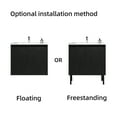 thumbnail image 5 of UNISOAR 30" Modern Bathroom Vanity with Ceramic Sink, Free Standing or Wall Mounted Floating Cabinet With 2 Soft Close Doors, Walnut, 5 of 6