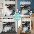 thumbnail image 5 of No Hook Shower Curtain with Snap in Liner, Abstract Marble Marble Texture Waterproof Bath Curtain Double Layers with See Through Top Window, Black White Gradient Hotel Shower Curtains 36x72in, 5 of 9
