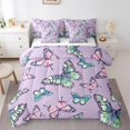 thumbnail image 1 of YST Butterfly Ensemble de Literie 7 Pcs, Violet, Polyester, Type Couette et Housse de Couette, Format Double (1 Unité), 1 of 5