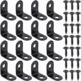 thumbnail image 6 of 20 Pcs Black L Bracket Corner Brace 1x0.96 Small Metal Right Angle Brackets Stainless Steel Fastener Corner Protector Shelf Support with Screws, 6 of 9