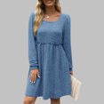 thumbnail image 2 of gakvbuo Fall Dresses For Women 2023 Plus Size Mini Dress Long Sleeve Wrap Dress For Women Wedding Guest Woman Temperament Dress Solid Color Long Sleeve Collar Dress, 2 of 8