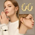 Wgoud 14K Gold Everyday Statement Chunky Hoop Earrings for Women, 6 Pack Hypoallergenic