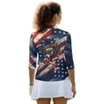 thumbnail image 3 of HUIACONG USA Pattern 250 Years Women's Golf Polo Shirts Quarter Zip with Soft Fashion Quick Dry Golf Shirt Women for Outdoor Activities Sports Tennis Workout, 3 of 10