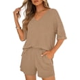 thumbnail image 2 of Shine Up Womens 2 Piece Sets Casual Short Sleeve Tops and Shorts Outfits Summer Lounge Set, 2 of 3
