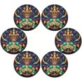 thumbnail image 3 of Coolnut Mardi Gras Round Placemats Non-Slip Table Mat Heat Resistant Placemat for Dining Table Kichen Party Table Diameter 15.4 inch Set of 4 Home Decor Gifts, 3 of 7
