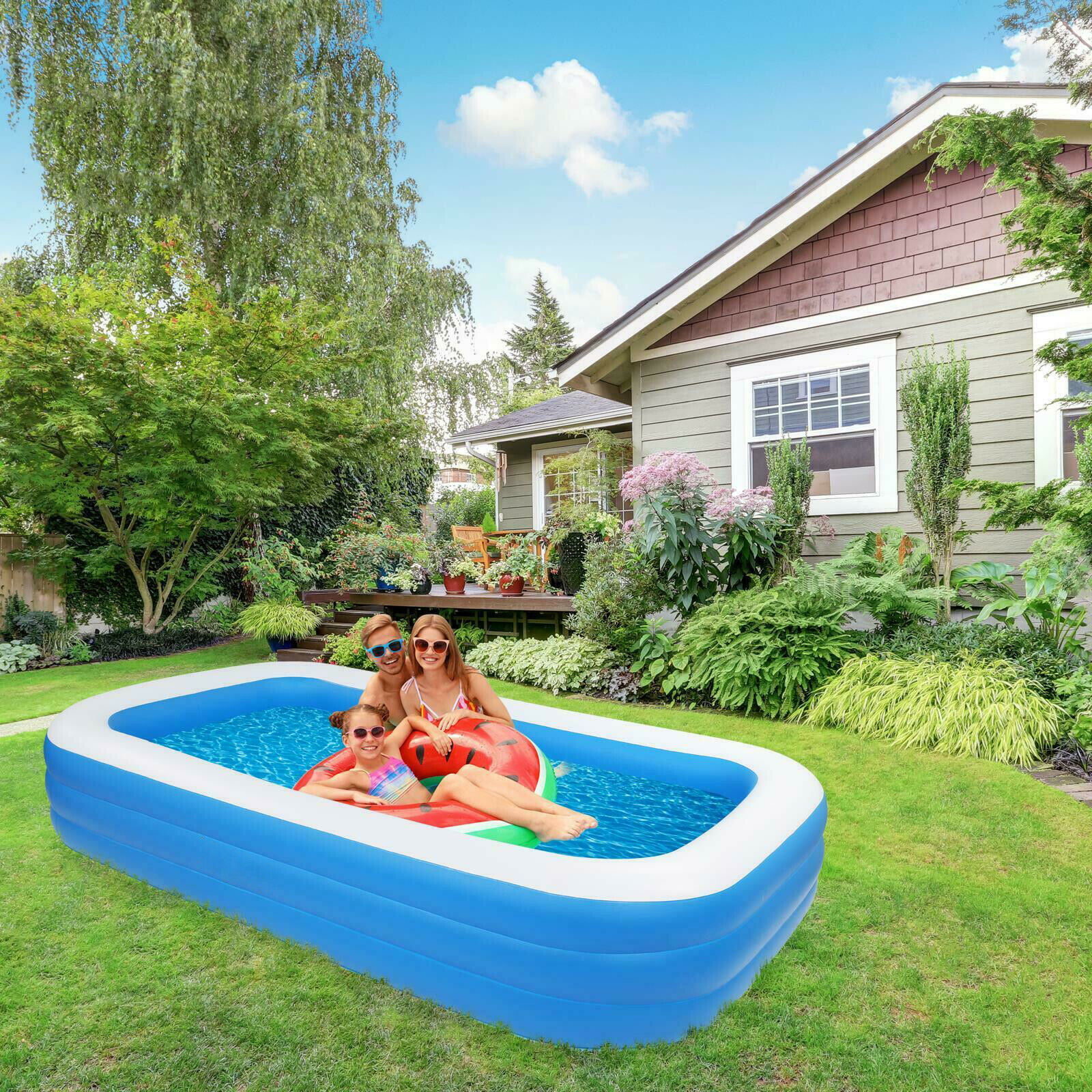 Details about   Large Family Swimming Pool Outdoor Garden Summer Inflatable Kids Pools 6 sizes 
