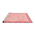 thumbnail image 2 of Ahgly Company Machine Washable Indoor Round Abstract Red Modern Area Rugs, 6' Round, 2 of 4