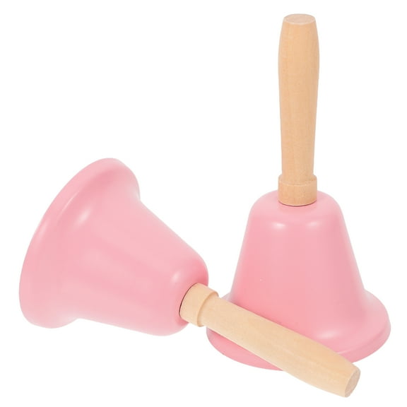 OUNONA 2Pcs Retro Pink Metal Call Bell for Hotel Desk Service and Party Use Manual