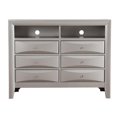 thumbnail image 3 of Maklaine Modern Wood 6-Drawer TV Stand in Silver Champagne, 3 of 7