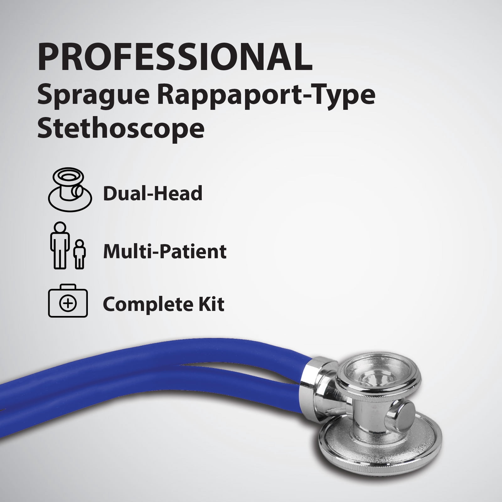 Veridian Healthcare Sterling Series Royal Blue Sprague Rappaport-Type Stethoscope