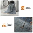 thumbnail image 5 of Blue Bathroom Rug 2'x3', Retro Oil Painting Modern Abstract Art Aesthetics Low Profile Front Entryway Rug with Tassels, Woven Cotton Washable Kitchen Mat Carpet for Foyer Bedroom Back Door Decor, 5 of 9