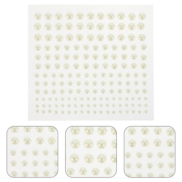 4 Sheets of Pearl Stickers Self-Adhesive Craft Pearls Faux Pearl  Embellishment Makeup Decals 