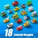 thumbnail image 3 of JOYIN 18 Pcs Pull Back City Cars and Trucks Toy Vehicles Set, Friction Powered Cars Toys for Toddlers, Boys, Girls’ Educational Play, Goodie Bags Stuffers, 3 of 5
