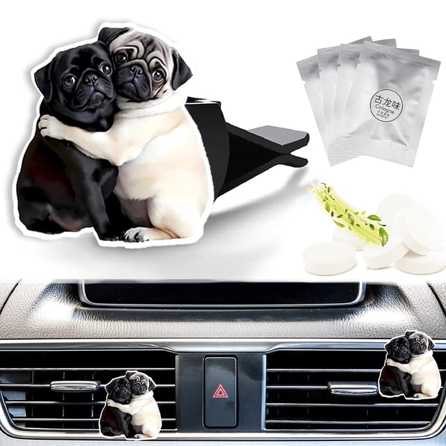 Ambientador para auto Lynzetqy con clip para rejilla y diseño de perro, con 4 repuestos