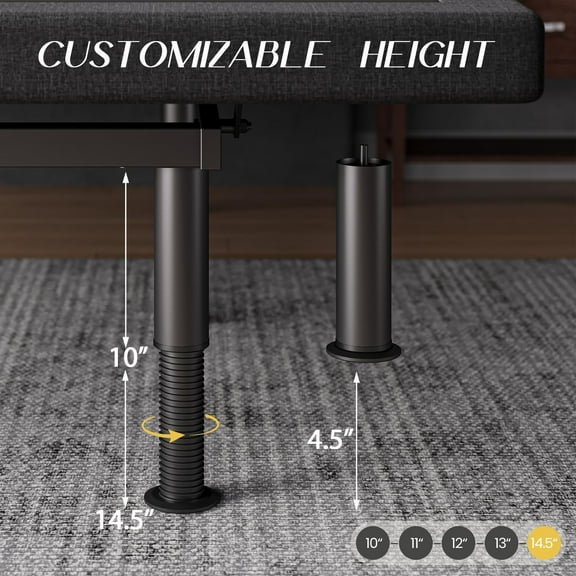Electric Adjustable Bed Frame Full with Massage & Wireless Remote Control, Zero , USB Ports & Under-Bed Lighting