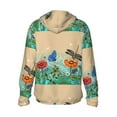 thumbnail image 2 of Goofa Colorful Plants And Insects Printed Women's UPF 50+ Sun Protection Hoodie Jacket Lightweight Long Sleeve Sun Shirt for Women with Pocket Hiking Outdoor-X-Large, 2 of 9