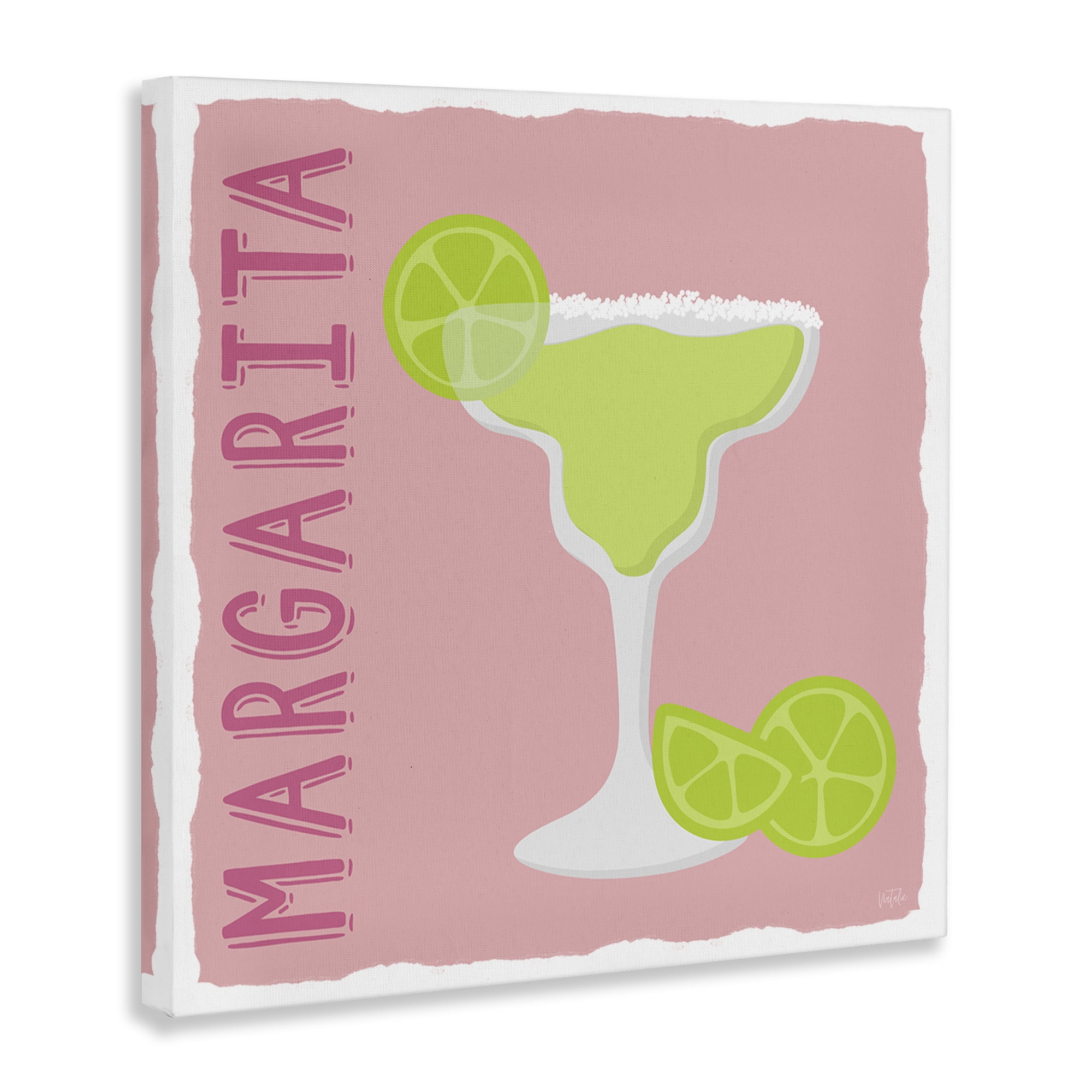 Stupell Industries Margarita Cocktail with Limes Food & Beverage Painting Wrapped Canvas Art Print Wall Art, 17 x 17