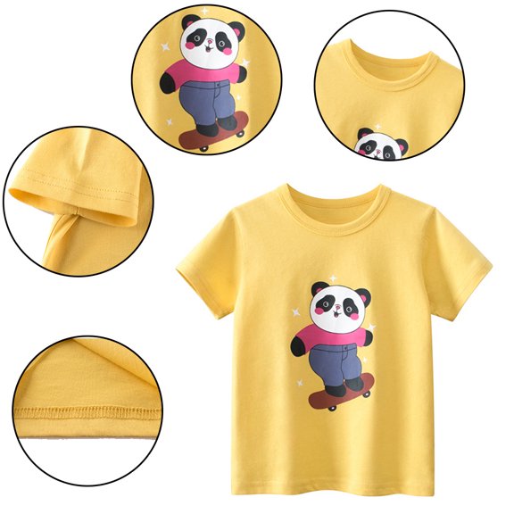 Nmmacb Girls Crew Neck T-Shirts Tee for Kids Baby,Toddler Short Sleeve Cartoon Shirts Fashion T-Shirt Tops Tees for 1-8Y