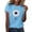 Blue, variant on Staron Women's Printed T-Shirt Round Neck Short Sleeve Casual Loose Comfy Basic Top with High Elasticity, Pink XXL