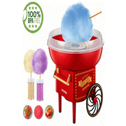 Cotton Candy Machine for Kids, PHONECT Red Vintage Cotton Candy Maker Homemade Candy Sweets, Easy to Operation