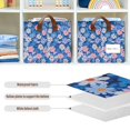 thumbnail image 4 of Yayeee Foldable Storage Basket for Shelves with Handles Set of 2 Waterproof Cloth Bins, Blue Daisy, 4 of 7