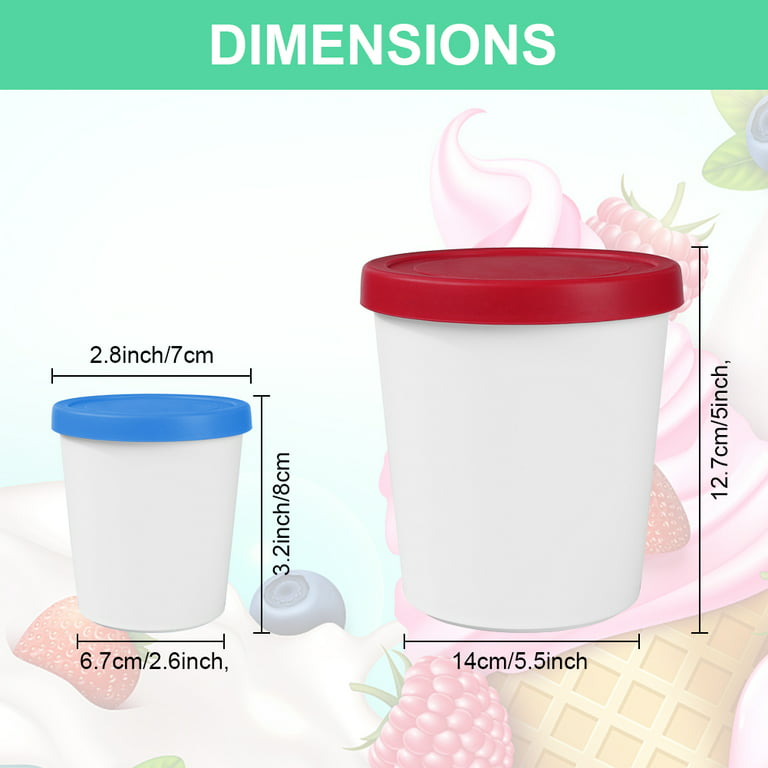 Tzou 6pcs Ice Cream Storage Containers for Freezer Reusable Ice