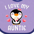 thumbnail image 4 of Inktastic I Love My Auntie with Cute Penguin and Hearts Girls Baby Bib, 4 of 4