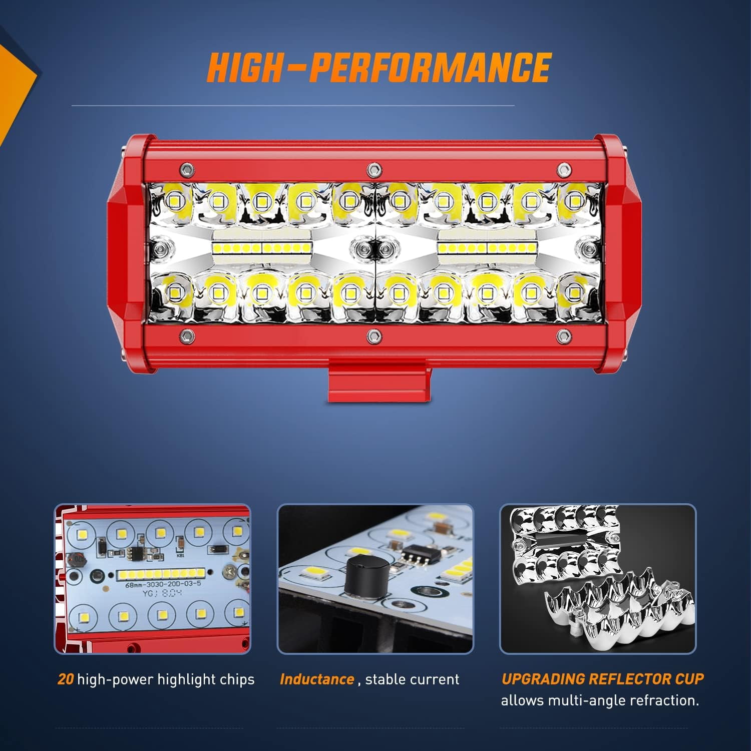 Nilight LED Light Bar 2Pcs 6.5inch Triple Row Spot Flood Combo Lights w/Wiring Kit for Fog Driving Work Lighting on Off-Road Truck SUV ATV UTV