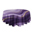 thumbnail image 5 of Purple Gold Wave Marble Round Tablecloth 60"x60",Wrinkle Wipeable Table Cloth for Kitchen Dining Room Picnic Patio Party, 5 of 6