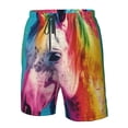 thumbnail image 4 of Fuzoiu Watercolor White Horse Print Men's Beach Shorts,Men's Swim Trunks,Quick Dry Board Shorts with Pockets,Men's Bathing Suits for Surfing, Running, and Casual Wear-Medium, 4 of 6