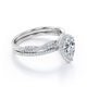thumbnail image 4 of JeenMata Anillo de Bodas Nupcial con Halo de Diamantes y Moissanita de Talla Pera de 1,25 Quilates Engastado en Oro Blanco de 10 K, 4 of 6