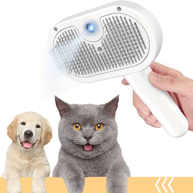 1pc Rechargeable Pet Massage Comb - Combs for Shedding, Massage, and Hair Removal with Water Tank and USB Charging