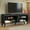 Black, variant on Madesa TV Stand Unit with 4 Shelves and Cable Management for 55, 65 Inch Media 1 Storage Gaming Media Console Living Room and Bedroom Entertainment Center Modern Wooden Television Cabinet - White
