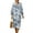 Blue Tropical Leaf, variant on COEQINE Womens Loose Dress with 3/4 Sleeves Calf Length Loose Office Dress Polyester with Linen Effect Lightweight Casual Boho Sundress, Size 4XL, Rose Floral Blue