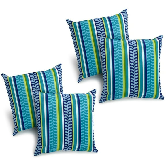 Blazing Needles 17-inch Square Solid Polyester Outdoor Throw Pillows (Set of 4)