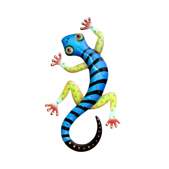 Isvgxsz Metal Lizard Gecko Wall Art - Metal Wall Decor, Lizard Outdoor Hanging Glass Sculpture Decoration for Yard Garden Art, Patio Fence Home, Unique Gift Ideas