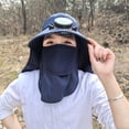 thumbnail image 2 of GPOECD Style Solar Powered Digital Display Fan Sun Hats for Adults Wide Brim Full Coverage Outdoor Summer Sun Protection NY1,One Size, 2 of 4