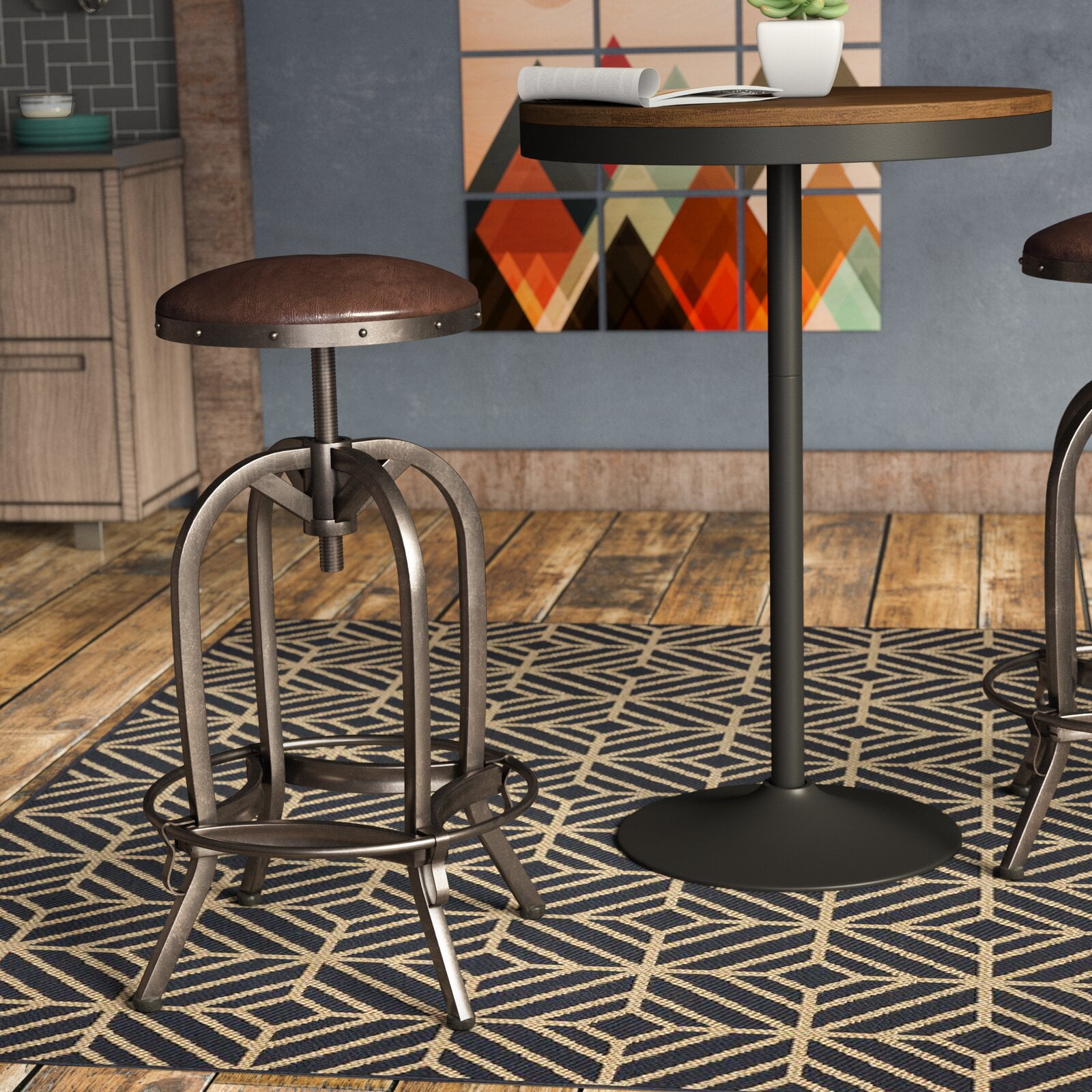 jakobe adjustable height swivel bar stool