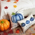 thumbnail image 5 of Fall Pillow Covers 18x18 Inch Set of 2 Fall Autumn Thanksgiving Ink Painting Blue Pumpkins Stripe Pillowcovers Cotton Linen DecorativeDecoration for Home Couch, 5 of 6