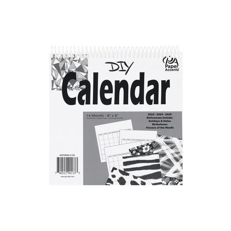 Accent Design Paper Accents Blank Calendar 8" x 8", 14 Months, White