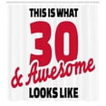 thumbnail image 3 of Ambesonne 30th Birthday Shower Curtain, Motivation Words Art, 69"Wx84"L, Red Black and White, 3 of 3