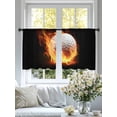 thumbnail image 4 of Flame Golf Ball Sheer Curtains 2 Panels Set Sports Black Background Abstract Art Sheer Window Curtains Light Filtering Rod Pocket Voile Drapes for Bedroom Living Room 52"x45", 4 of 9